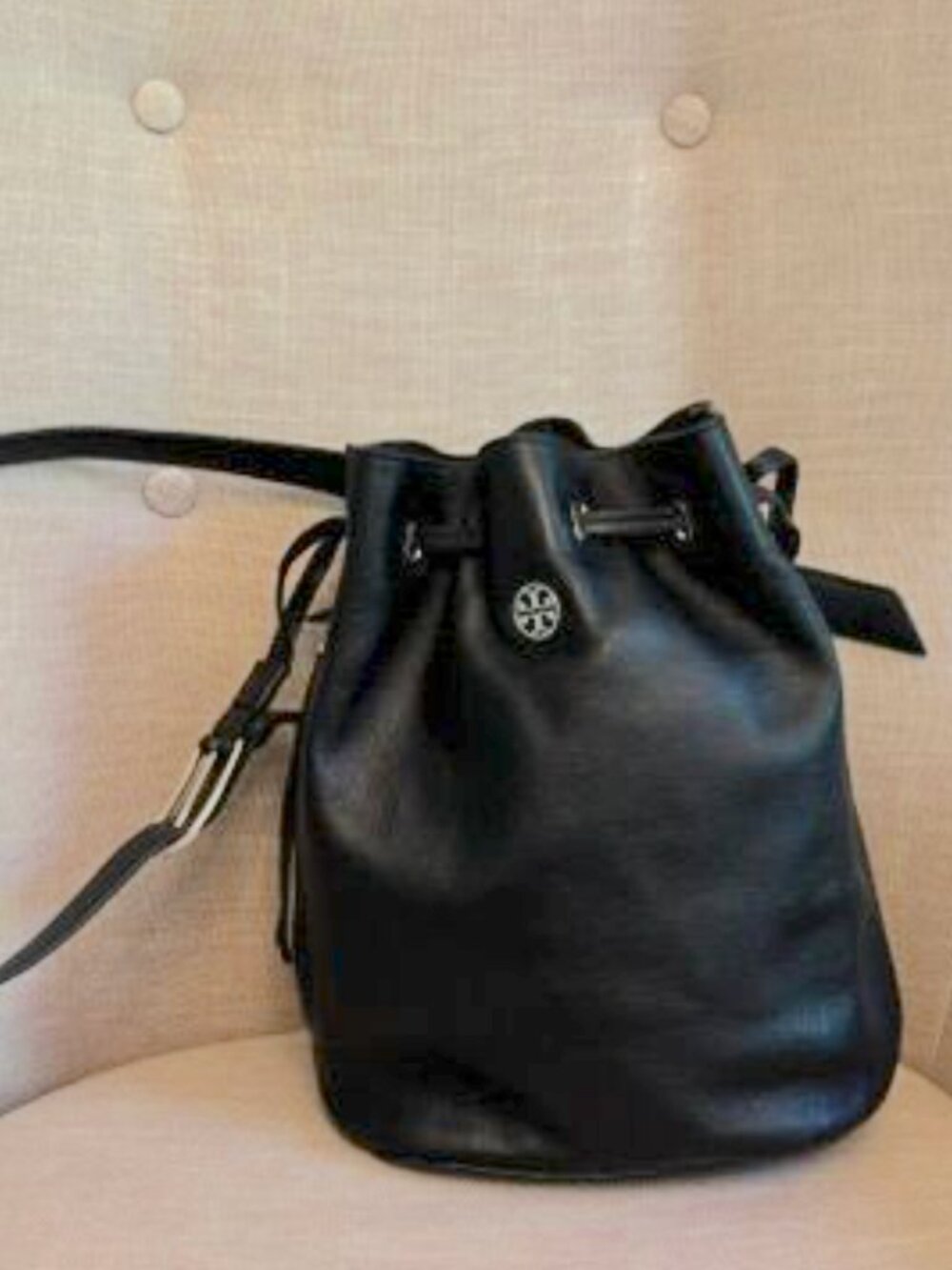 Tory Burch Black Bucket Bag